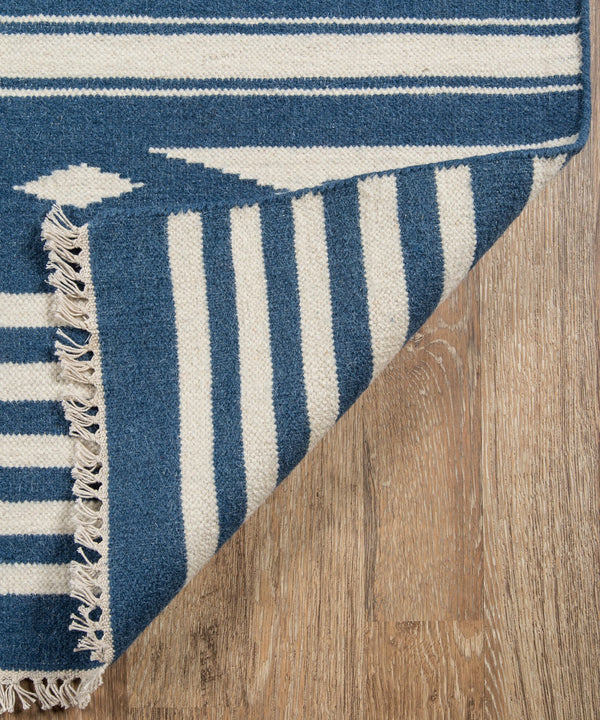 Theo Stripe Flat Weave Rug, Indigo