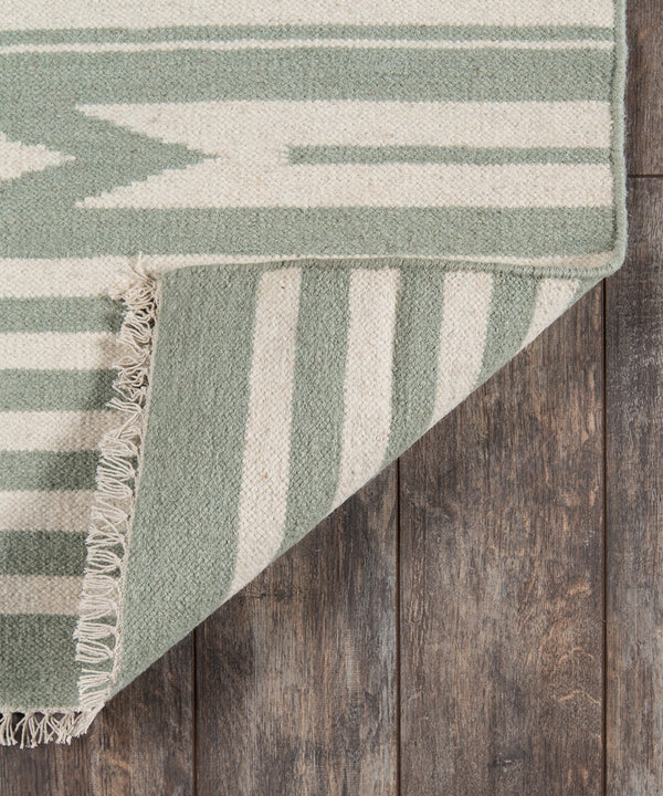 Theo Stripe Flat Weave Rug, Sage