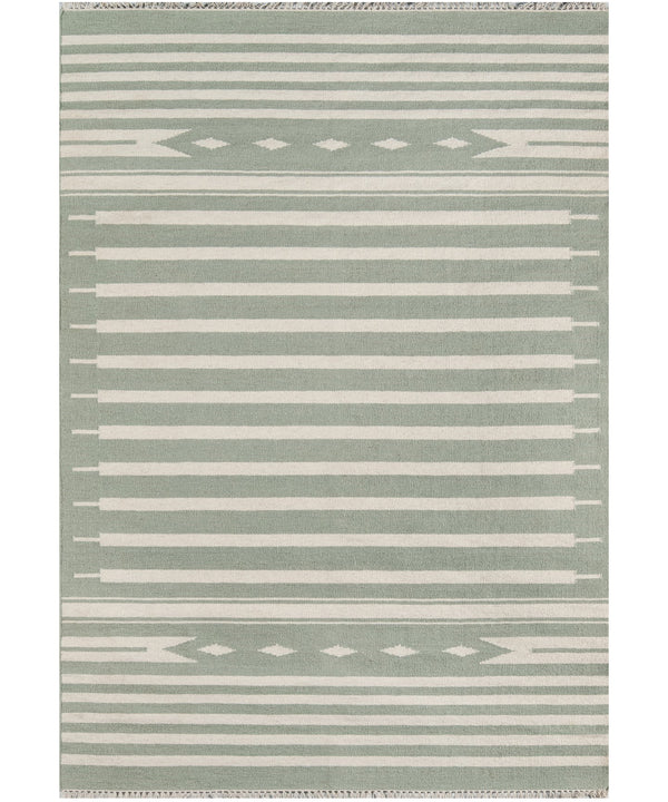 Theo Stripe Flat Weave Rug, Sage