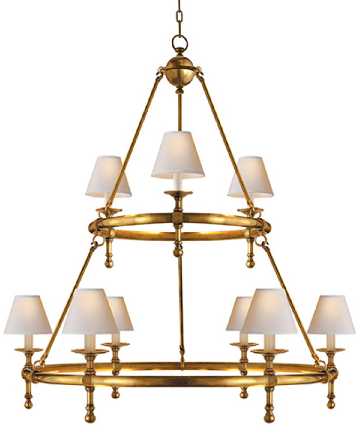 Classic Two-Tier Ring Chandelier, Antique Brass – High Street Market, image size:1200x1440
