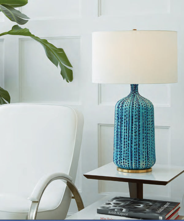 Culloden Table Lamp, Pebbled Aquamarine