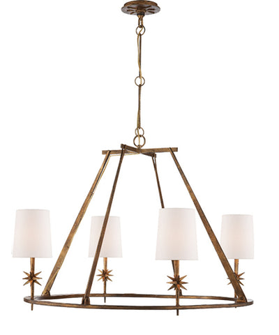 Etoile Round Chandelier, Gilded Gold