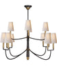 Large Farlane Chandelier, Antique Brass & Bronze