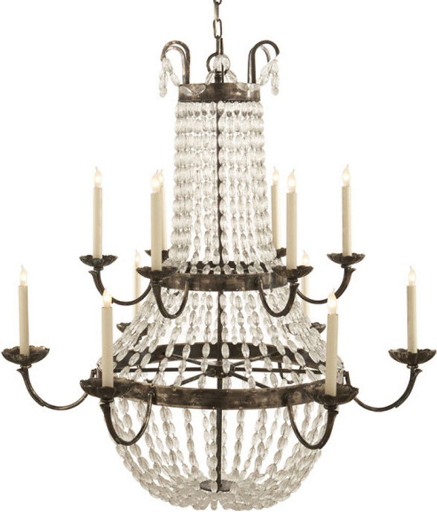 Grande Two-Tier Paris Flea Market Chandelier, Antique Sheffield Silver