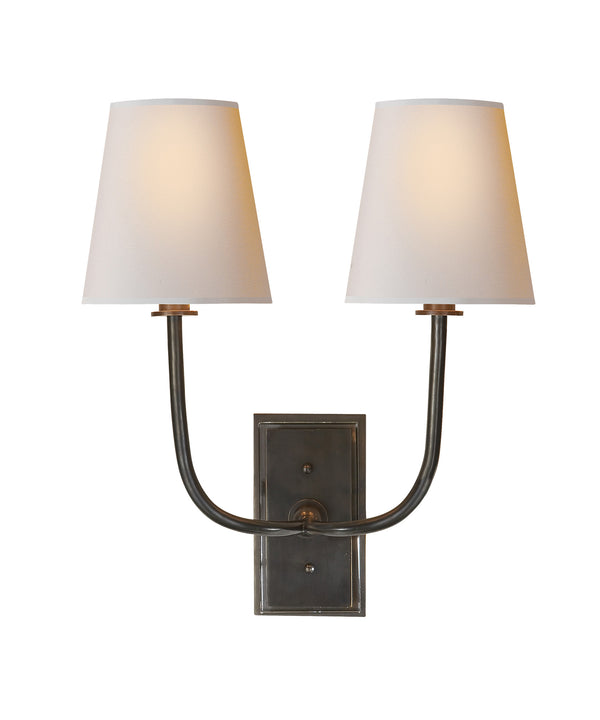 Hulton Double Wall Sconce, Bronze