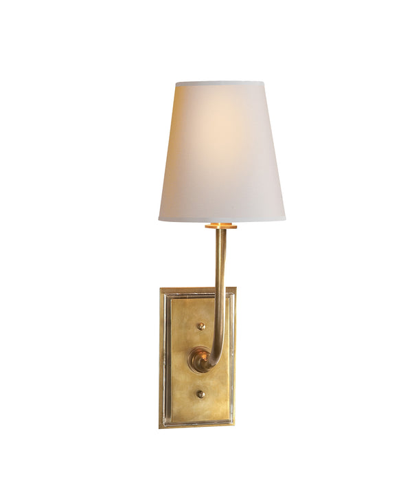 Hulton Single Wall Sconce, Antique Brass