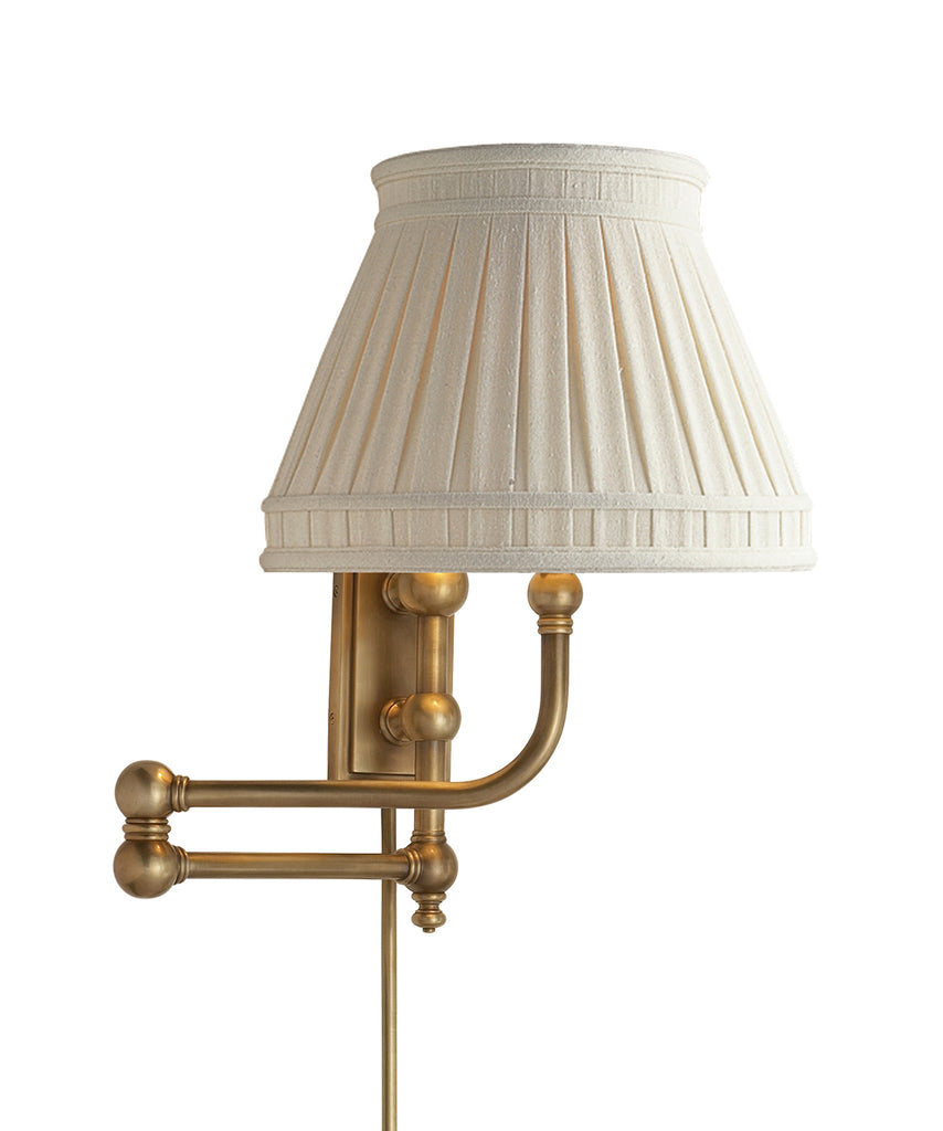 Pimlico Double Swing Arm Wall Light, Antique Brass