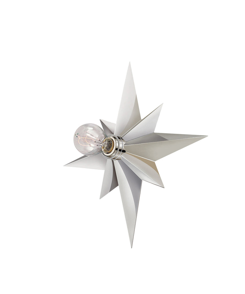 Star Flush Mount Wall Sconce, Polished Nickel