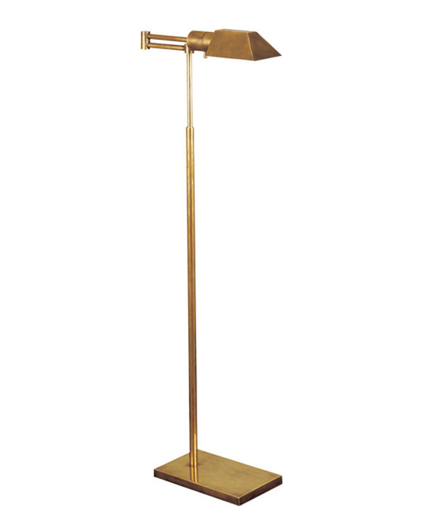 Studio Swing Arm Floor Lamp, Antique Brass