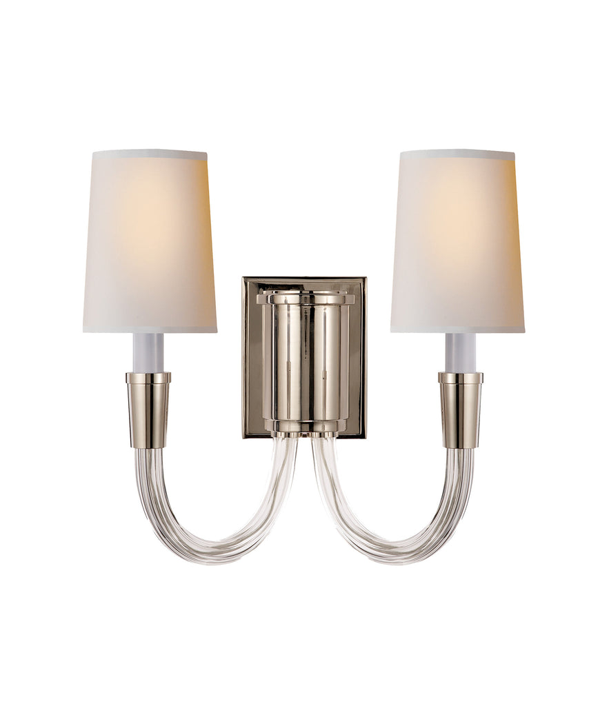Vivian Double Sconce, Polished Nickel