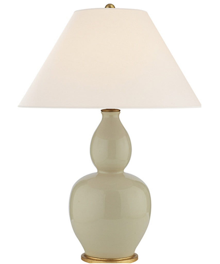 Yue Double Gourd Porcelain Table Lamp, Coconut