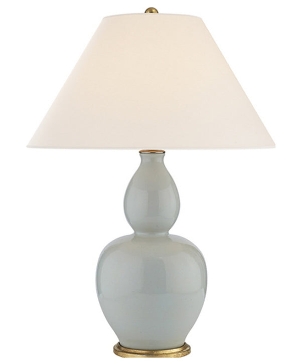 Yue Double Gourd Porcelain Table Lamp, Ice Blue