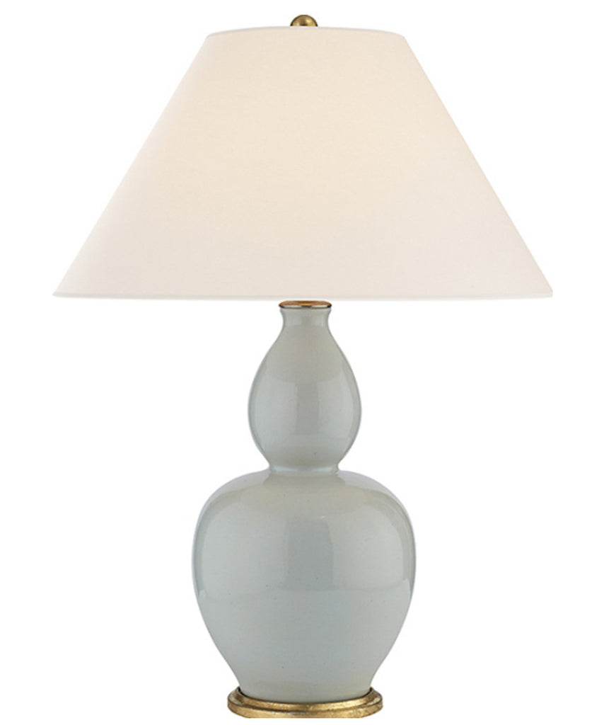 Yue Double Gourd Porcelain Table Lamp, Ice Blue