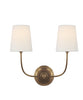 Vendome Double Wall Sconce, Antique Brass