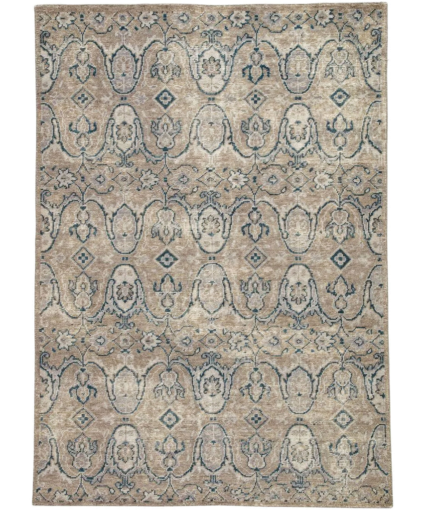 Williamsburg Hand Tufted Rug, Stone & Indigo