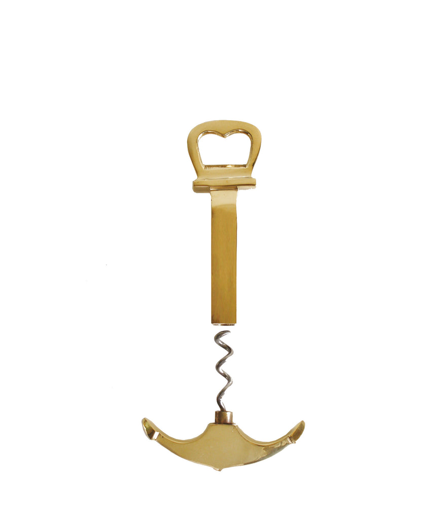 Brass Anchor Corkscrew & Bottle Opener