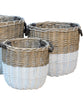 Dipped Woven Basket with Rope Handles