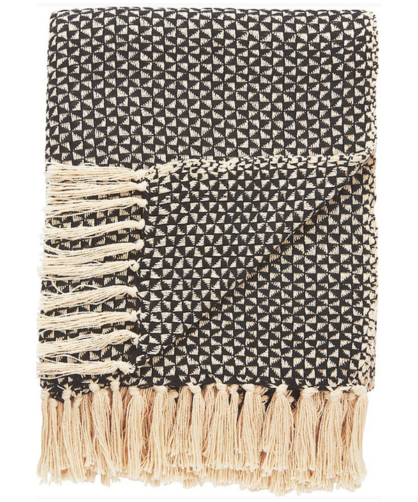 Pinwheel Throw Blanket, Black