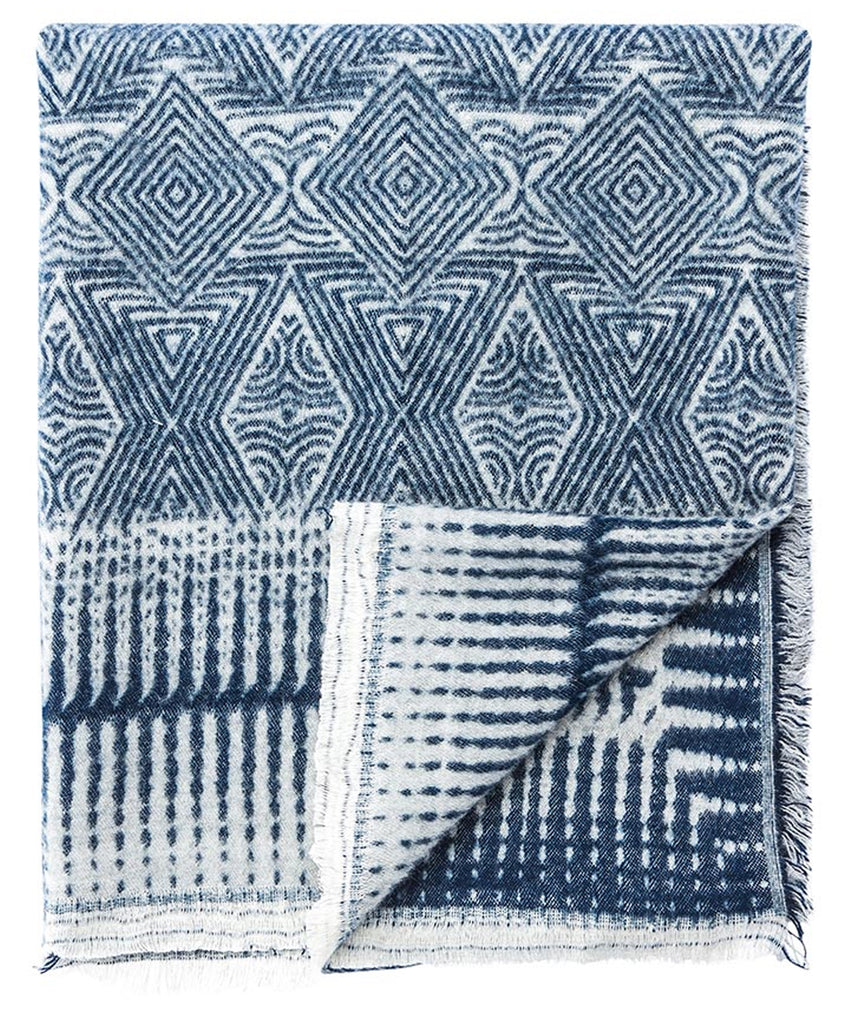 Indie Diamond Throw, Denim