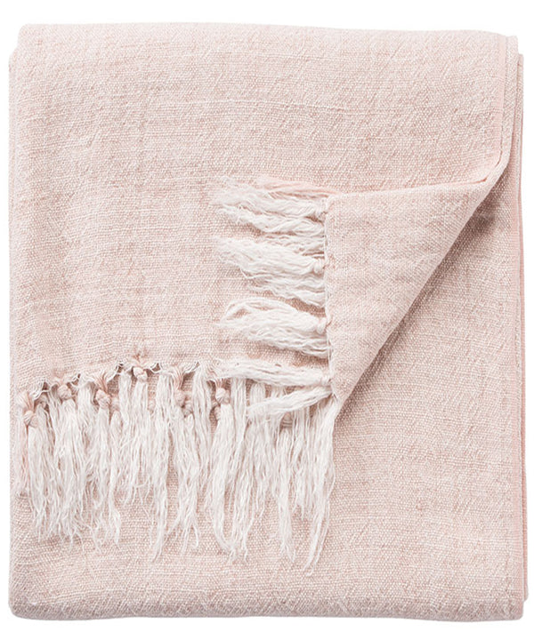 Linen Weave Throw Blanket, Blush