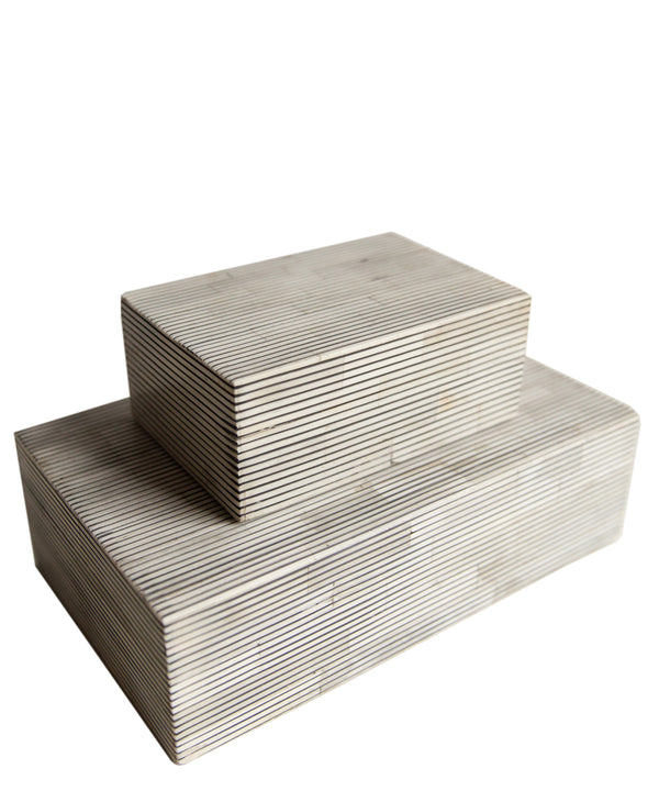 Pinstripe Bone Clad Storage Box