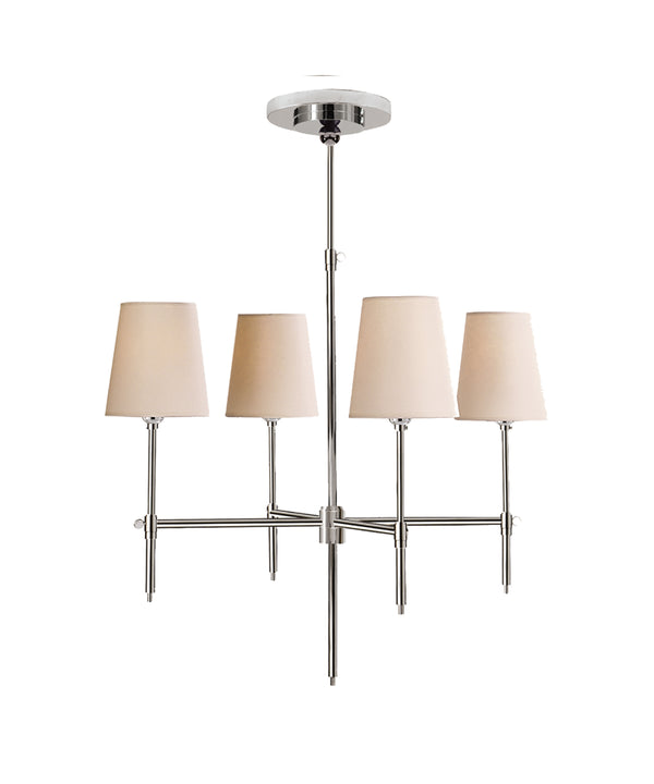 Small Bryant Chandelier, Polished Nickel