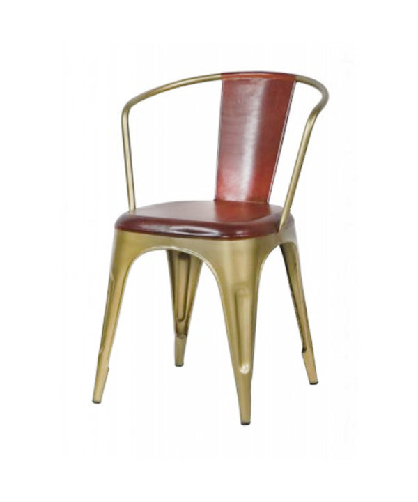 Leather & Brass Chair