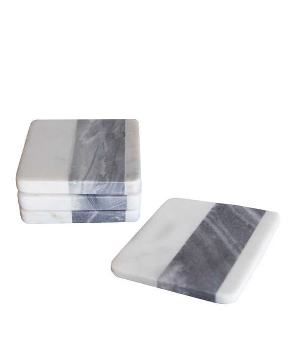 Set of 4 Striped Marble Coasters