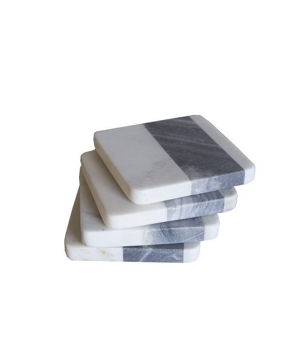 Set of 4 Striped Marble Coasters
