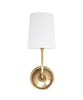 Spencer Wall Sconce with Linen Shade, Antique Brass