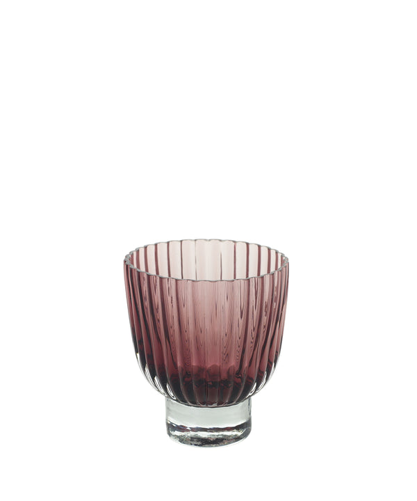 Delia Fluted Glass Votive, Amethyst