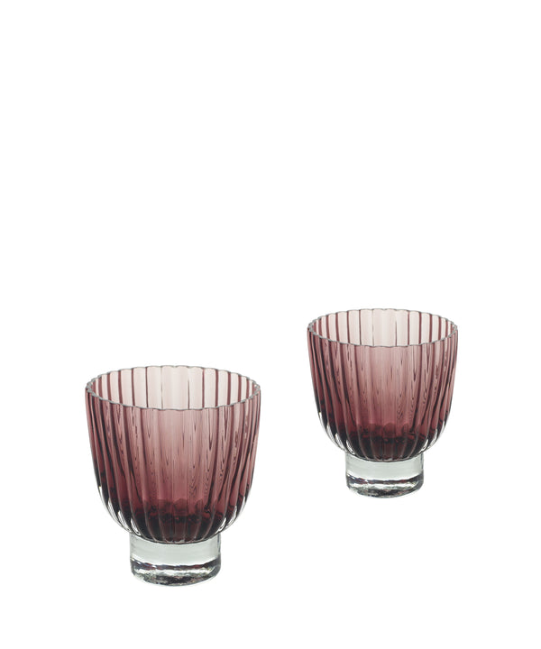 Delia Fluted Glass Votive, Amethyst