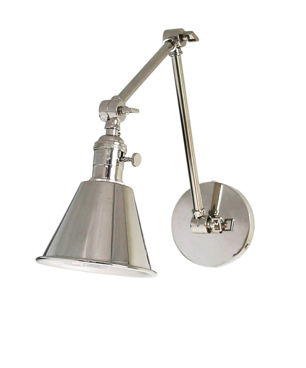 Jefferson Double Arm Wall Sconce, Polished Nickel