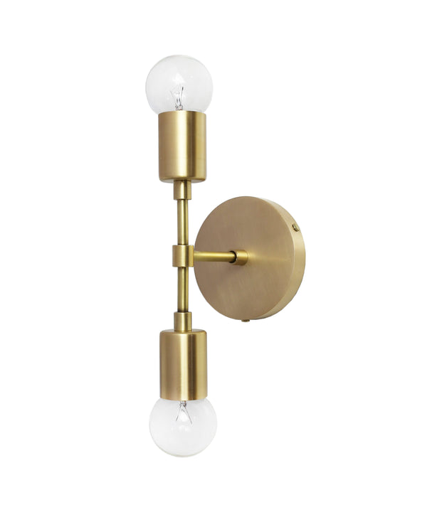 The Mercer Double Wall Sconce, Antique Brass