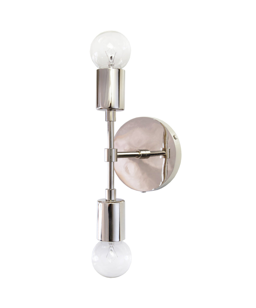 The Mercer Double Wall Sconce, Polished Nickel
