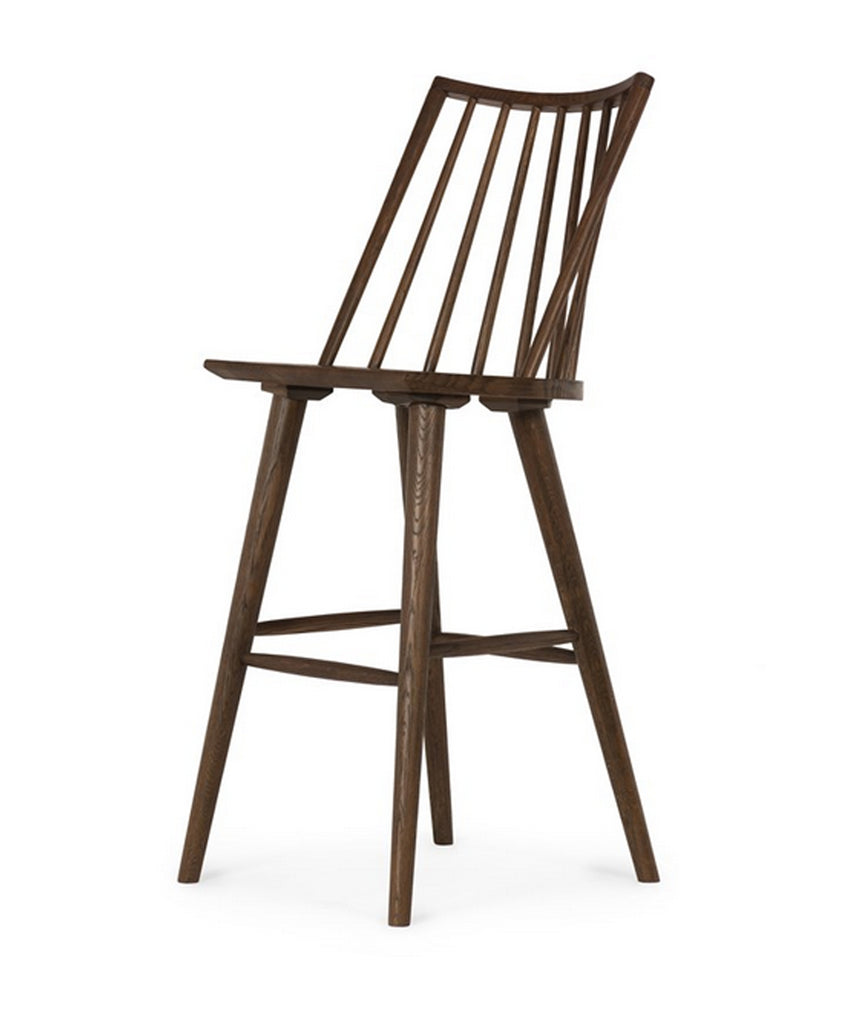 Elsie Windsor Bar Stool, Dark Oak