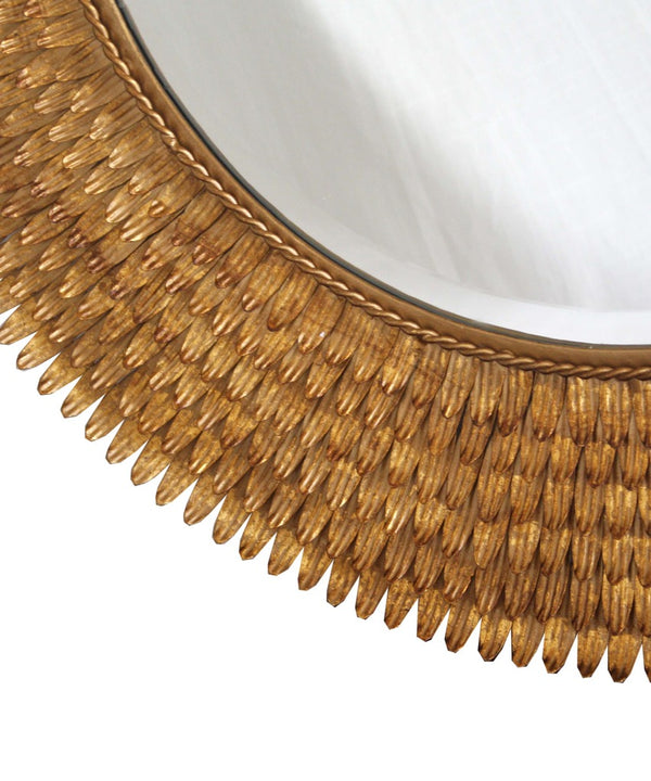 Gold Feather Mirror