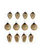 Vintage Style Gold Glass Ornaments, Set of 12
