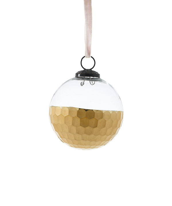 Hammered Gold Glass Ornament