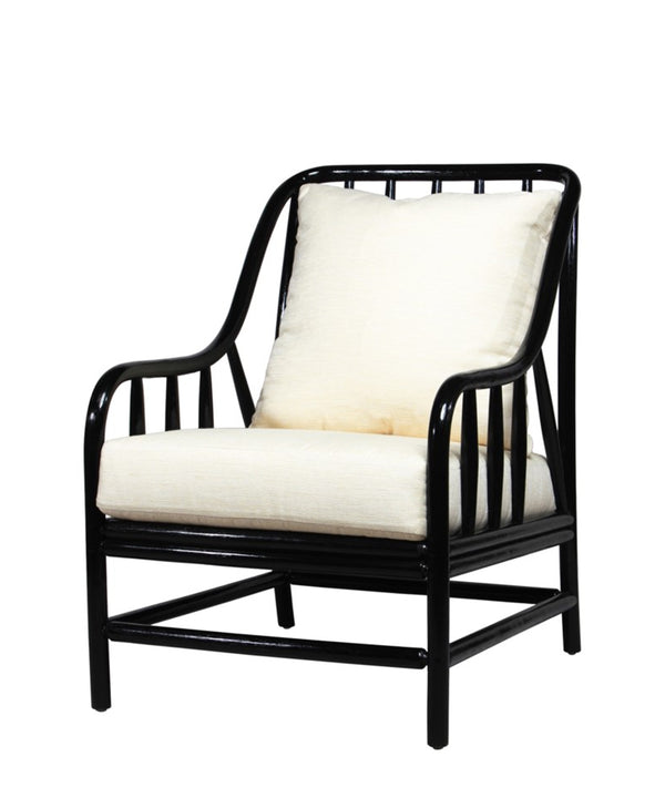 Harris Rattan Lounge Chair, Caviar