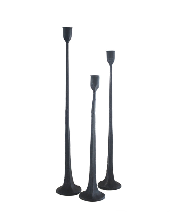 Set of 3 Hand Forged Candlesticks
