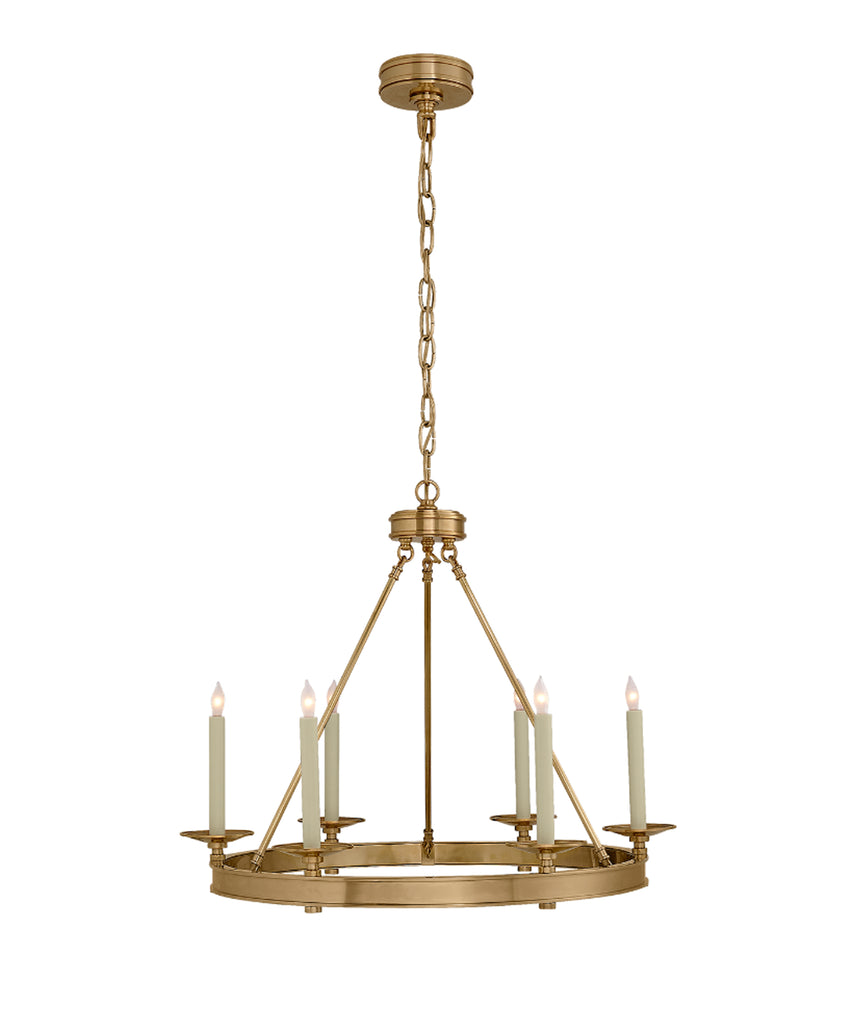 Launceton Small Ring Chandelier, Antique Brass