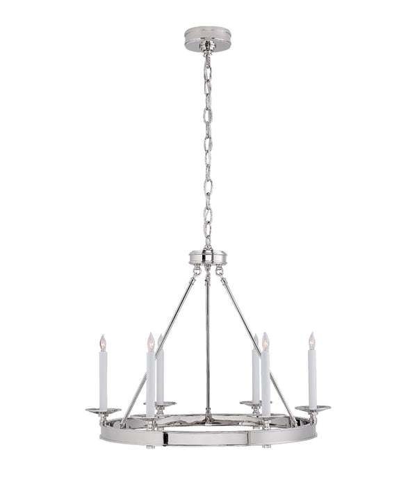 Launceton Small Ring Chandelier, Polished Nickel