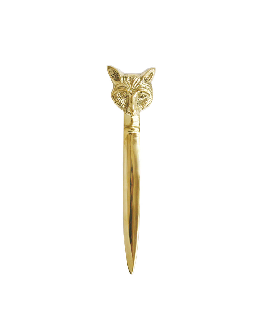 6-1/4 Solid Brass Fox Head Letter Opener- Antique Vintage Style - Schooner  Bay Company