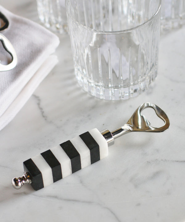 Black & White Marble Bottle Opener