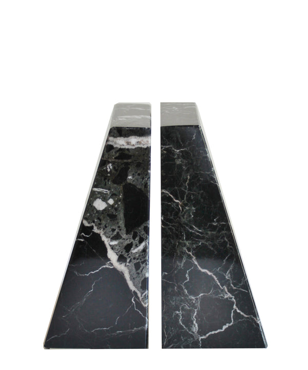 Pair of Black Marble Bookends