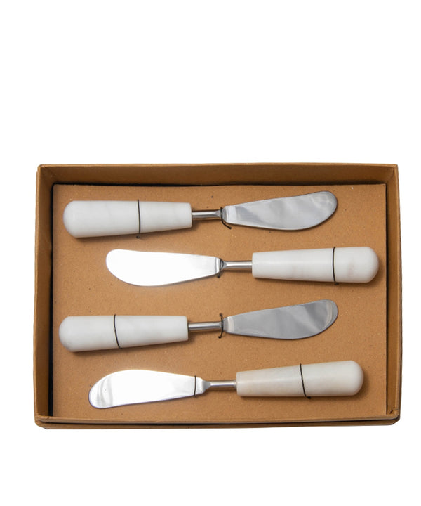 White Marble Spreaders, Set of 4