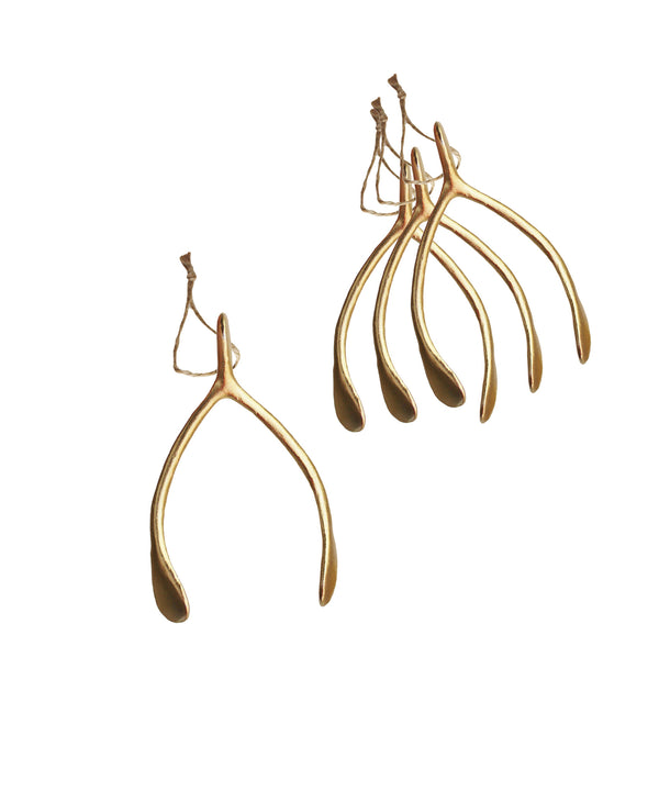 Lucky Gold Wishbone Napkin Holders, Set of 4