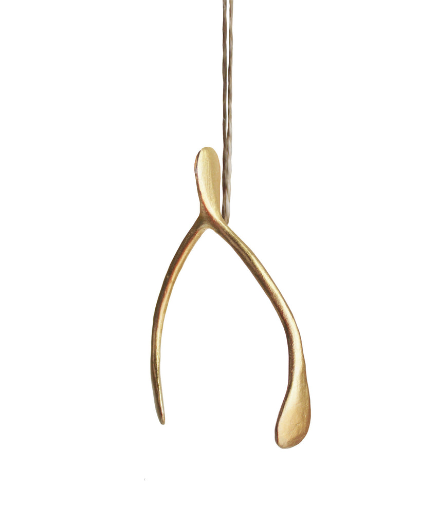 Lucky Gold Wishbone Ornament