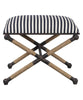 Navy Striped Ottoman